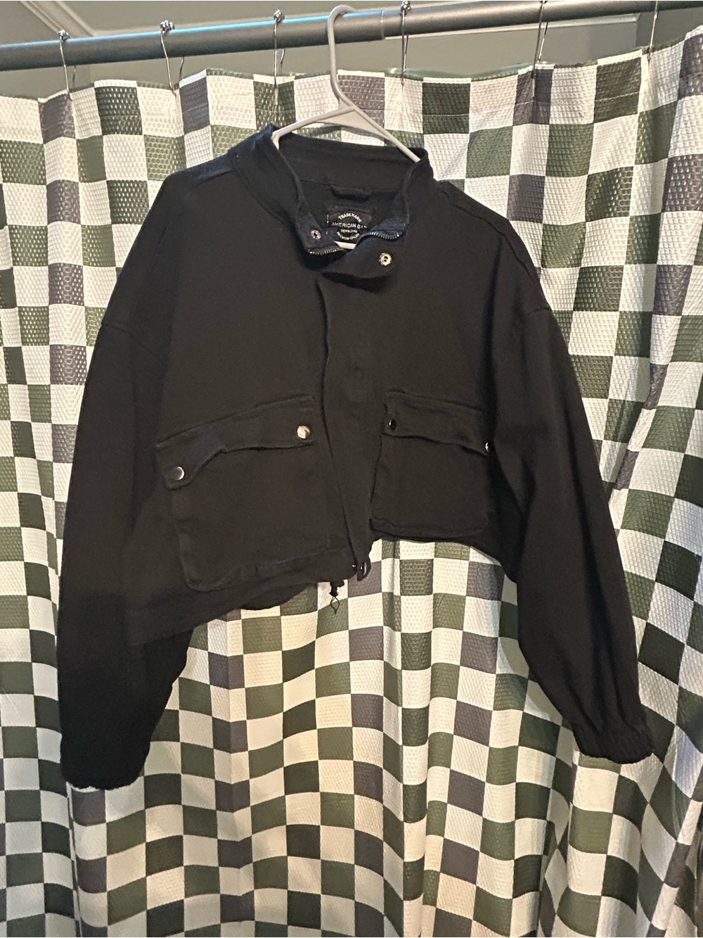Cropped Black Utility Jacket